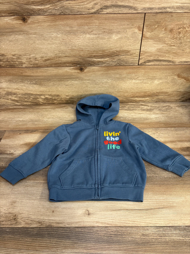 Old Navy Livin' The Good Life Full Zip Hoodie Blue sz 18-24m - Me n Mommy To Be