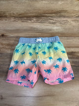 Cat & Jack Palm Tree Swim Trunks Blue sz 4T