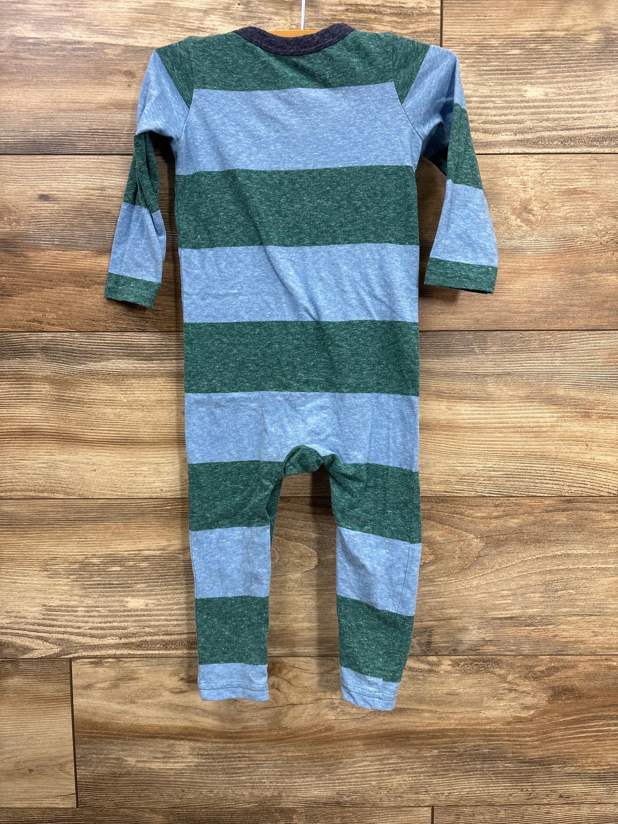 Primary Striped Coverall Blue sz 18-24m