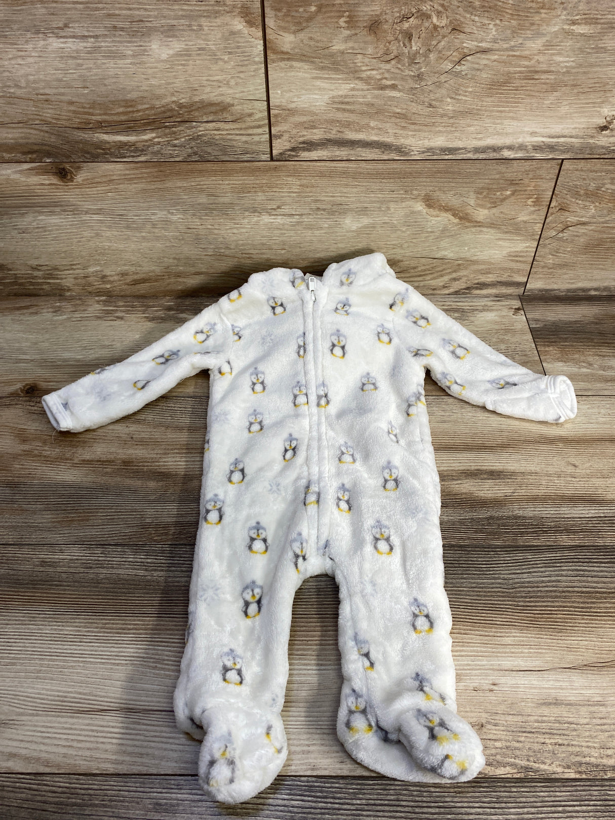 Baby Mack Plush Penguin Blanket Sleeper White sz 3-6m