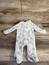 Baby Mack Plush Penguin Blanket Sleeper White sz 3-6m