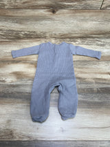 Rabbit Moon Organics Henley Footed Coverall Grey sz 3-6m