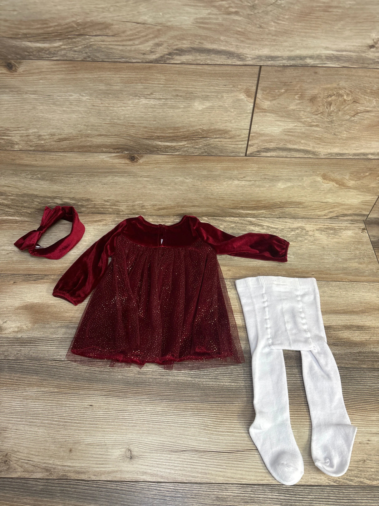 Baby Starters Velvet Tulle Dress Burgundy sz 9m