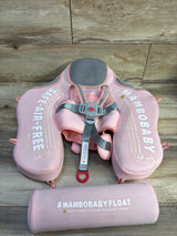 Mambobaby Non-Inflatable Pool Float with Canopy & Tail Pink 13-40lbs