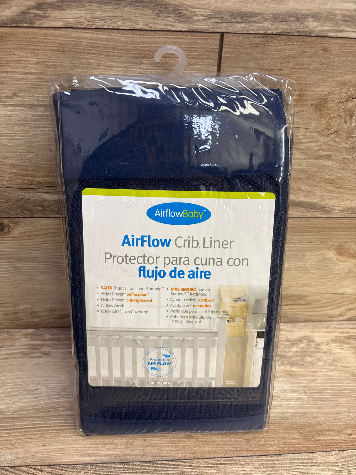 NEW Airflow Baby 14'' Crib Liner Navy