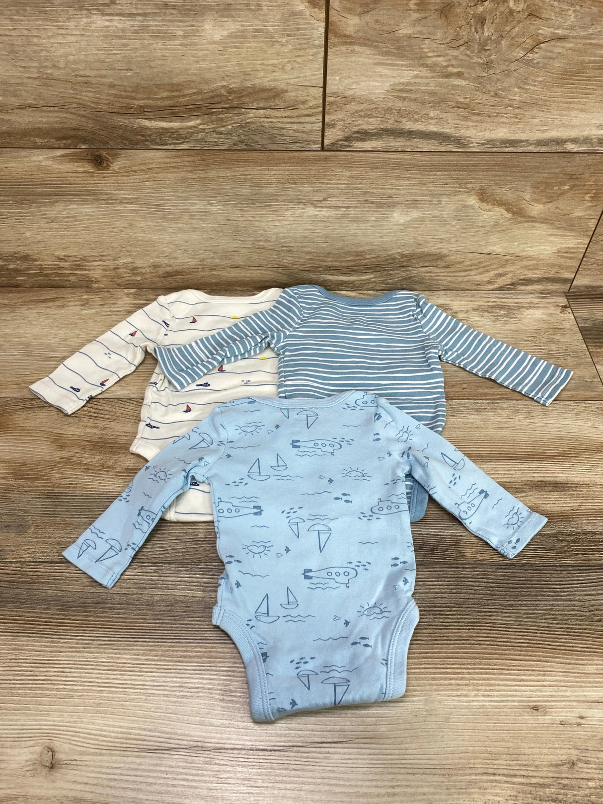 Cloud Island 3pk Bodysuits Blue sz 0-3m