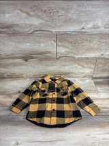 NEW Little Bipsy Buffalo Plaid Lined Flannel Yellow sz 18-24m