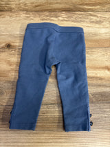 Janie & Jack Button Cuff Ponte Pant River Run Blue sz 6-12m