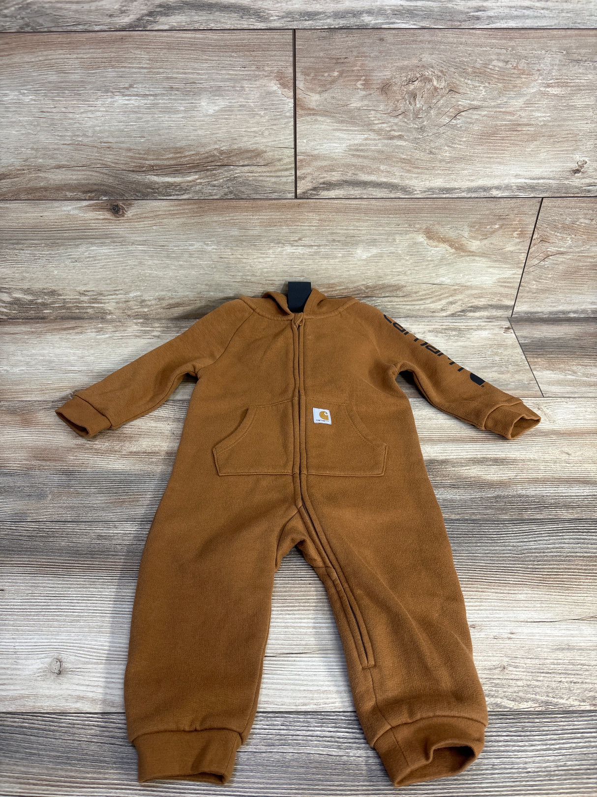 Carhartt Fleece Long Sleeve Zip-Front Coverall Brown sz 9m