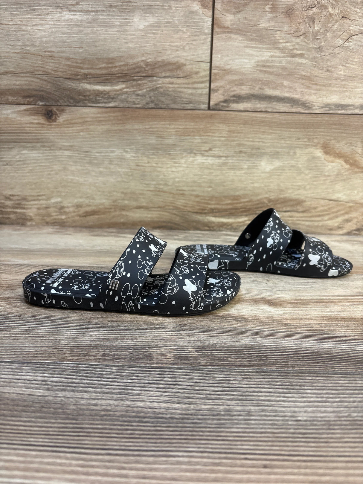Mini Melissa x Disney Minnie Mouse Beach Slides Black sz 13c