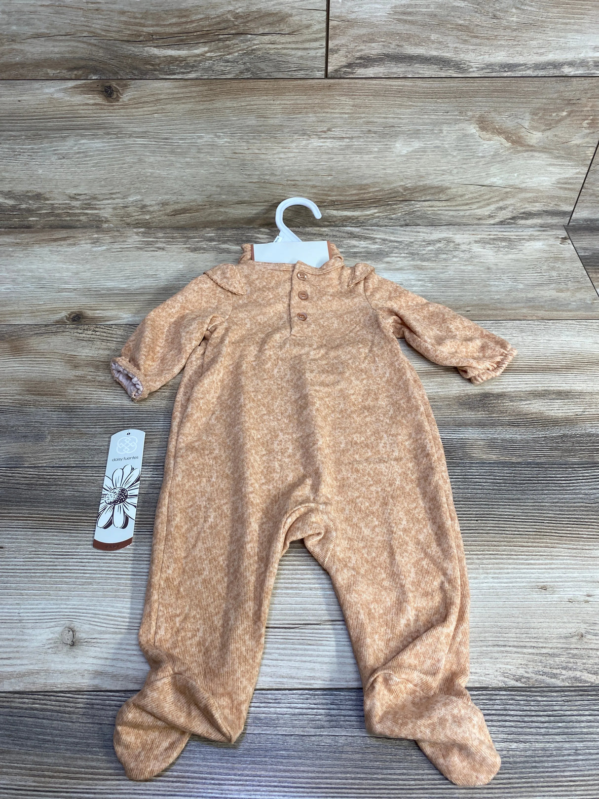 Daisy Fuentes 2pc Floral Embroidered Coverall Set Terracotta sz 0-3m