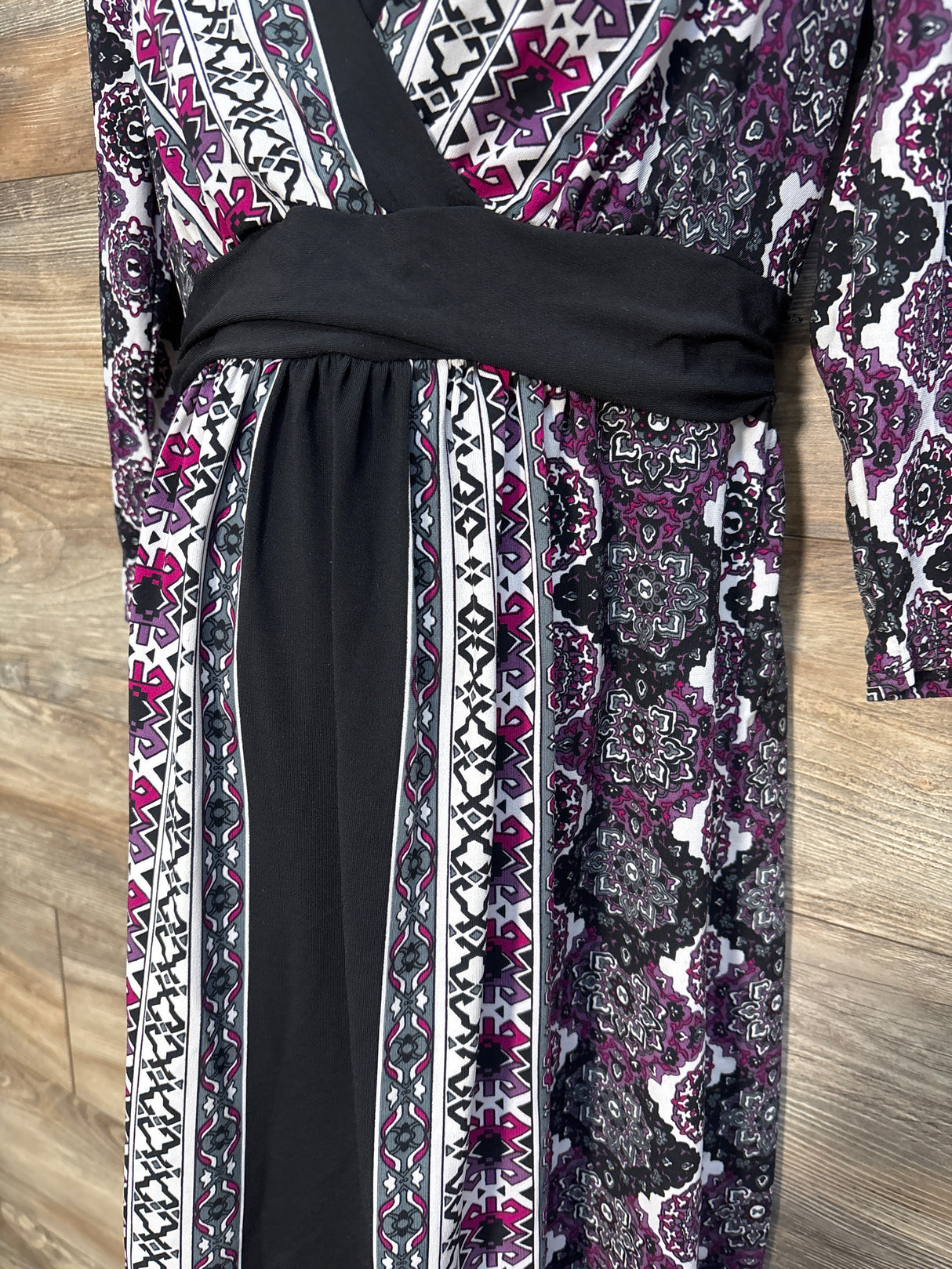 Motherhood Maternity Geometric Long Sleeve Dress Purple sz Small