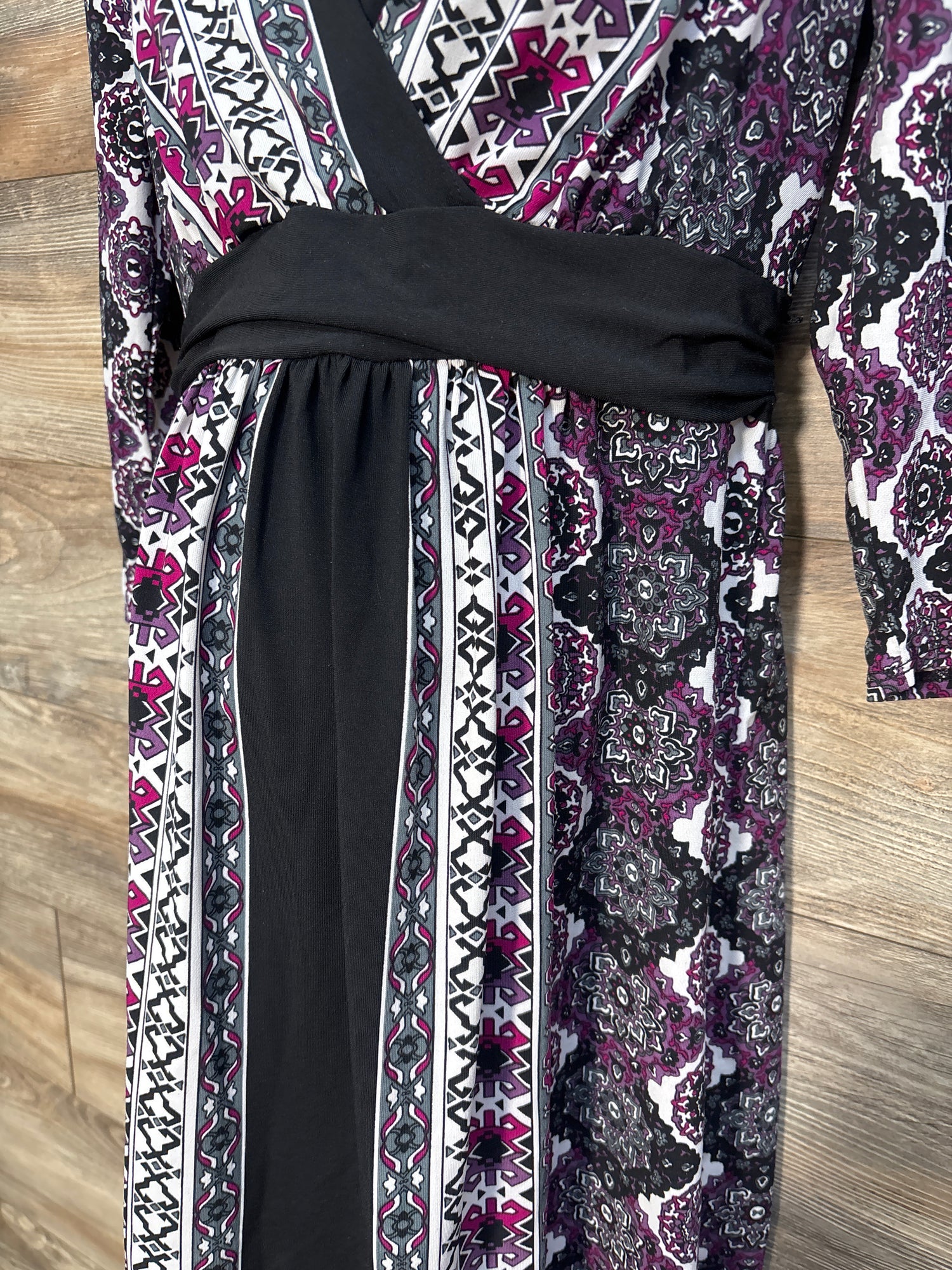 Motherhood Maternity Geometric Long Sleeve Dress Purple sz Small
