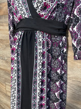 Motherhood Maternity Geometric Long Sleeve Dress Purple sz Small
