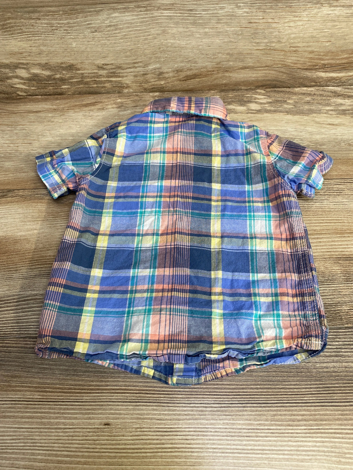 Carter's Plaid Button Up Shirt Blue sz 18m