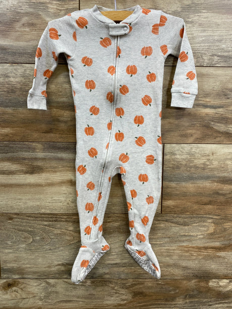 Child Of Mine Pumpkin Print Sleeper Grey sz 12m - Me n Mommy To Be