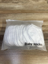 NEW Sacchetto 10pk Socks White sz 0-6m