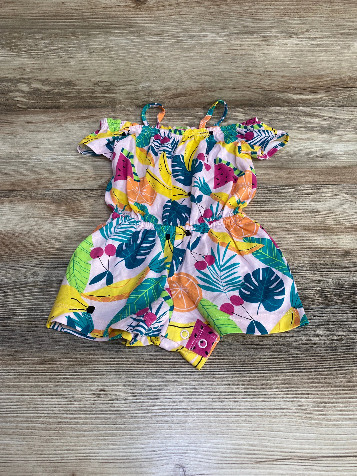 Children's Place Tropical Romper Pink sz 6-9m - Me n Mommy To Be