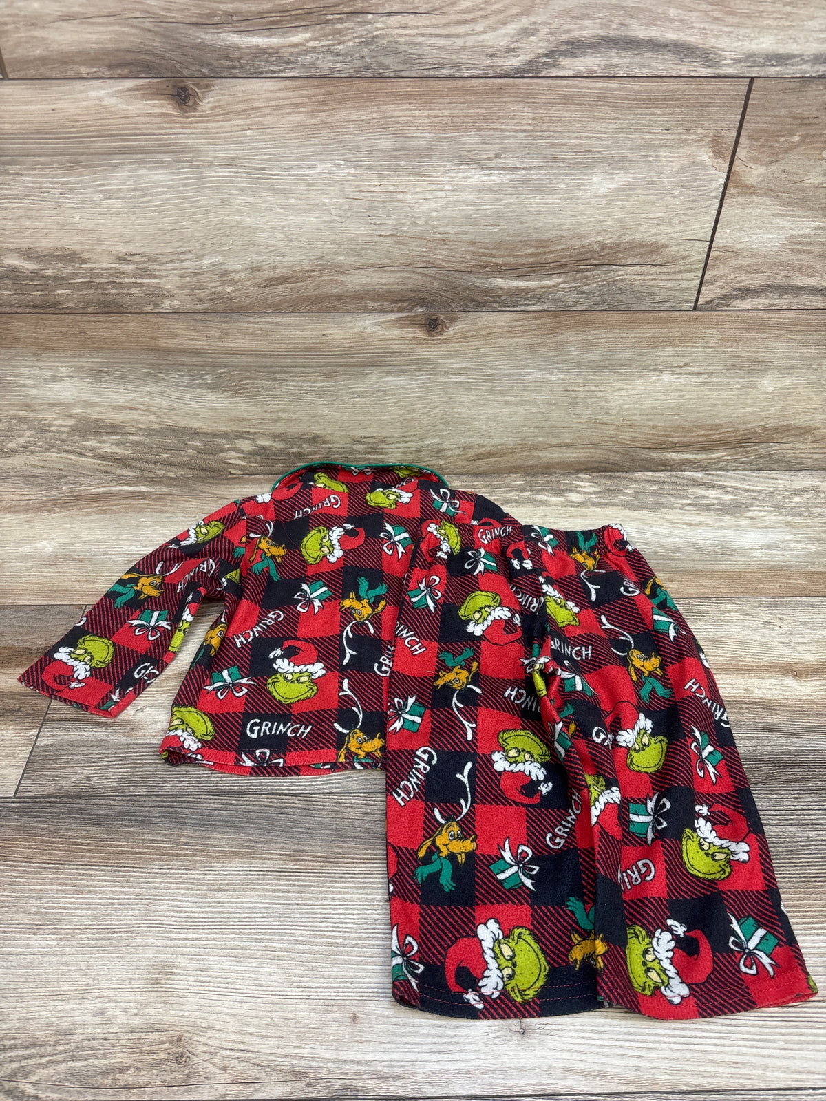 The Grinch 2pc Coat Style Pajama Set Red sz 18m