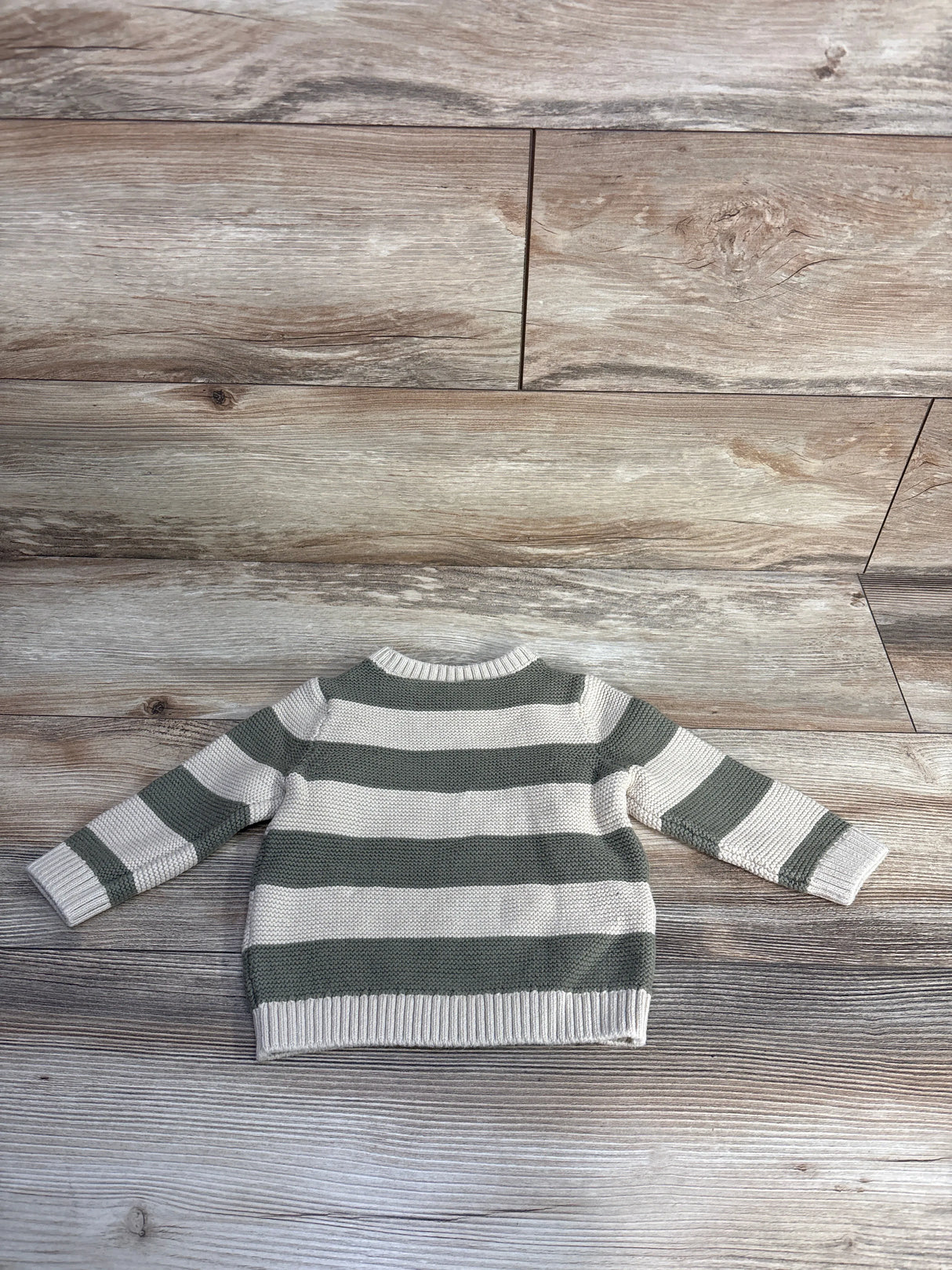 Carter's Striped Knit Sweater Green/Tan sz 12m