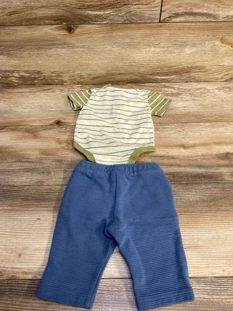 Mario Lopez 2pc Henley Bodysuit & Pants Green sz 0-3m - Me n Mommy To Be