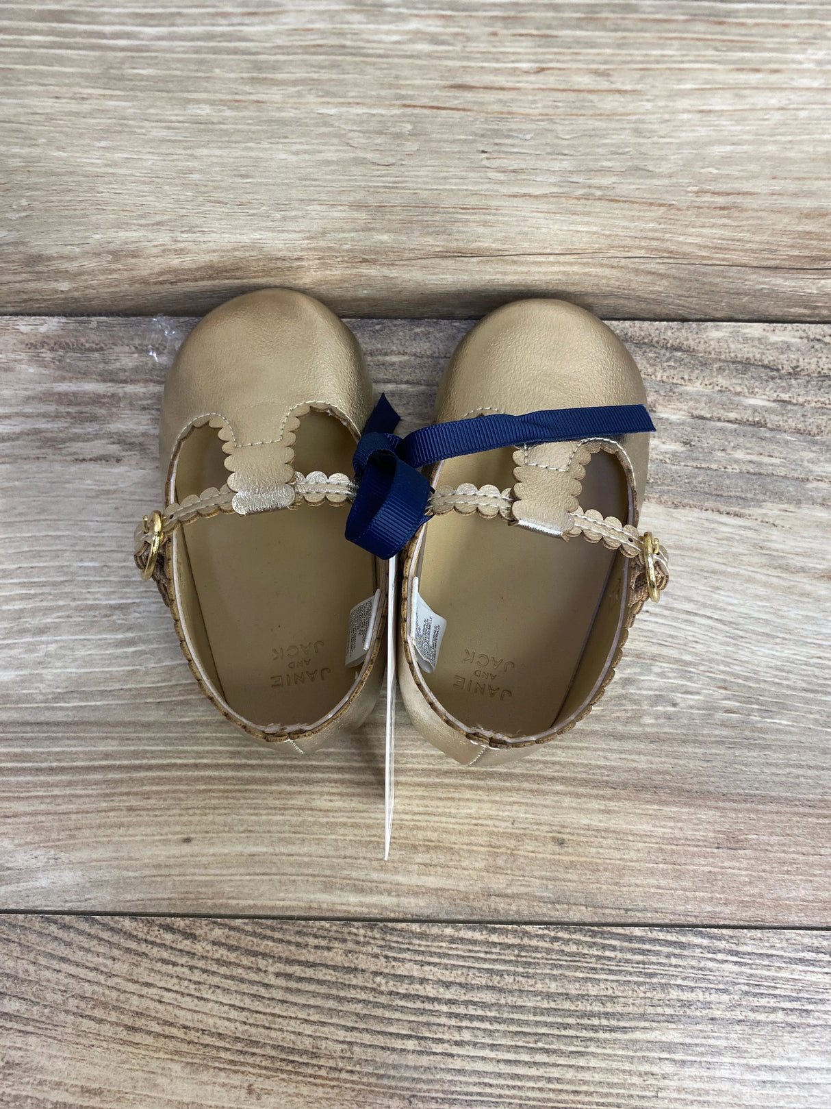 NEW Janie & Jack Metallic Ballet Flats Gold sz 18-24m - Me n Mommy To Be