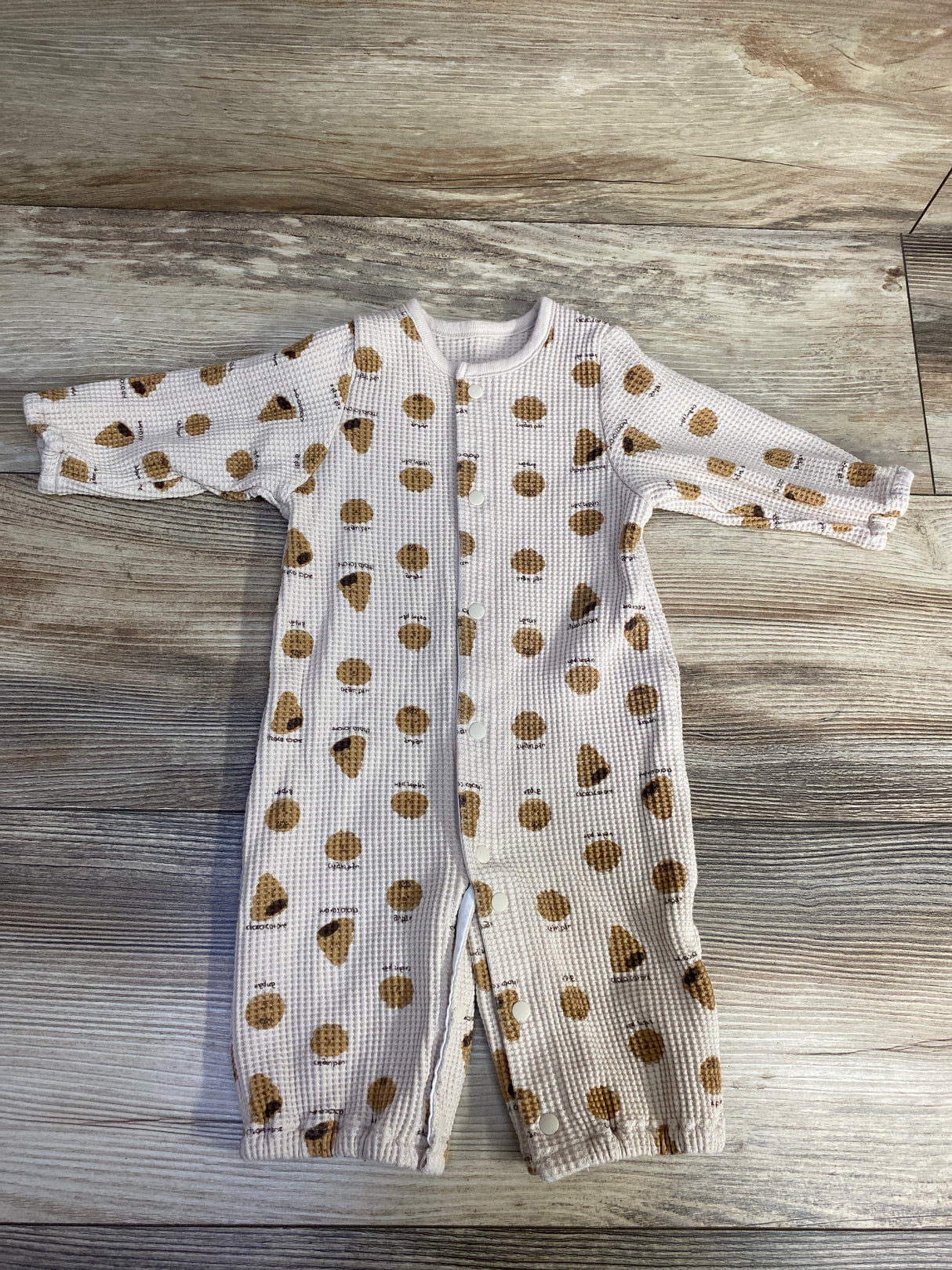 Waffle Knit Convertible Gown / Sleeper Cream sz 3-6m