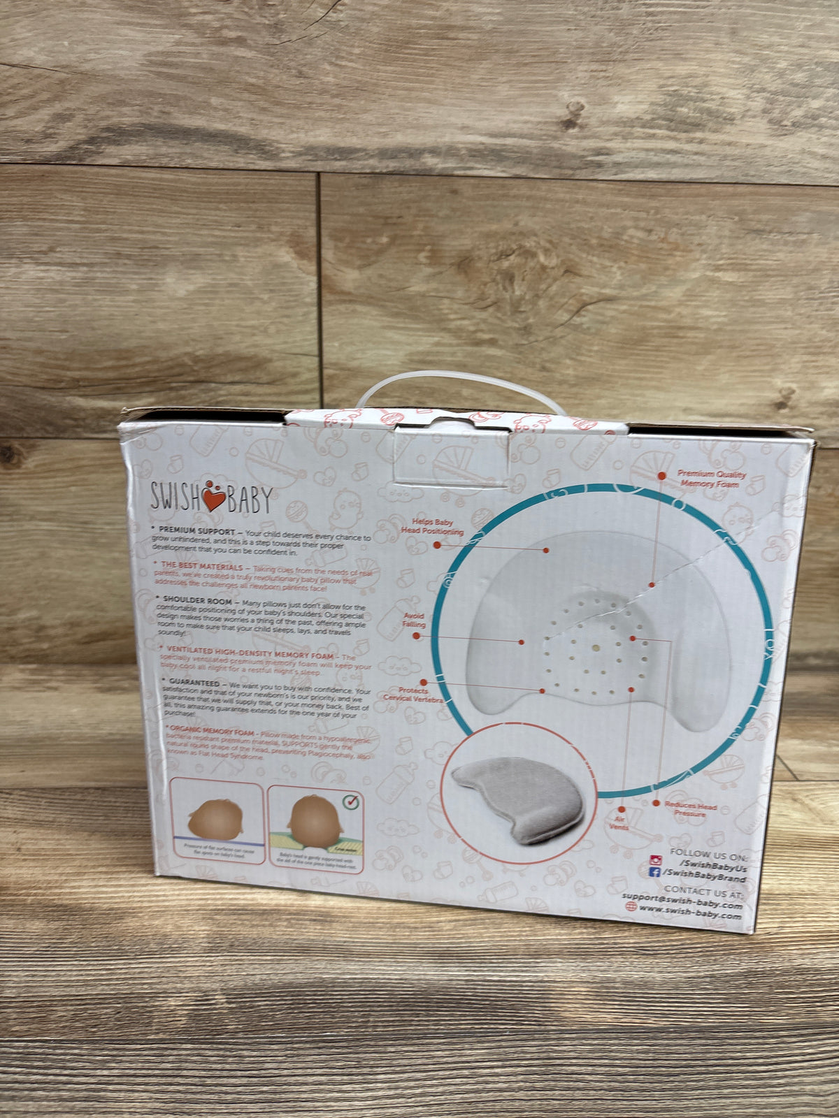 NEW Swish Baby Memory Foam Head Shaping Pillow