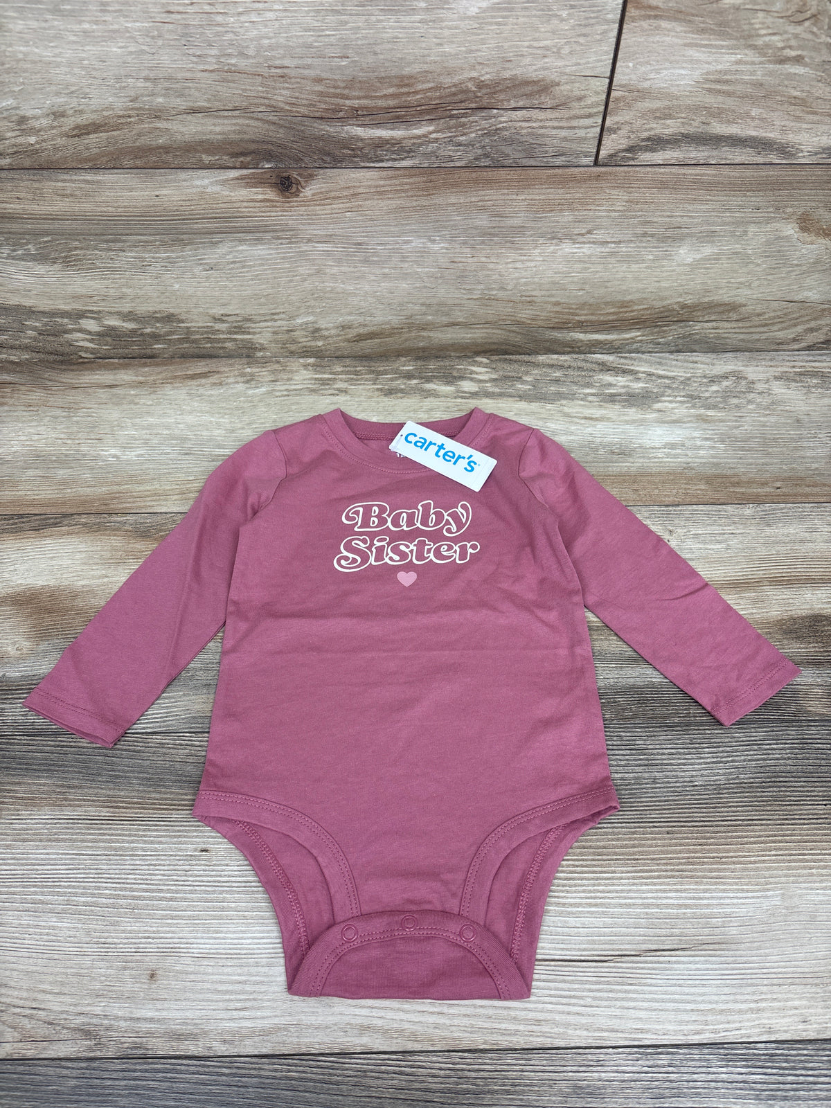 NEW Carter's Baby Sister Long Sleeve Bodysuit Pink sz 18m