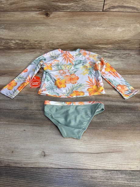NEW Wonder Nation 2pc Tropical Rashguard Set White sz 18m - Me n Mommy To Be