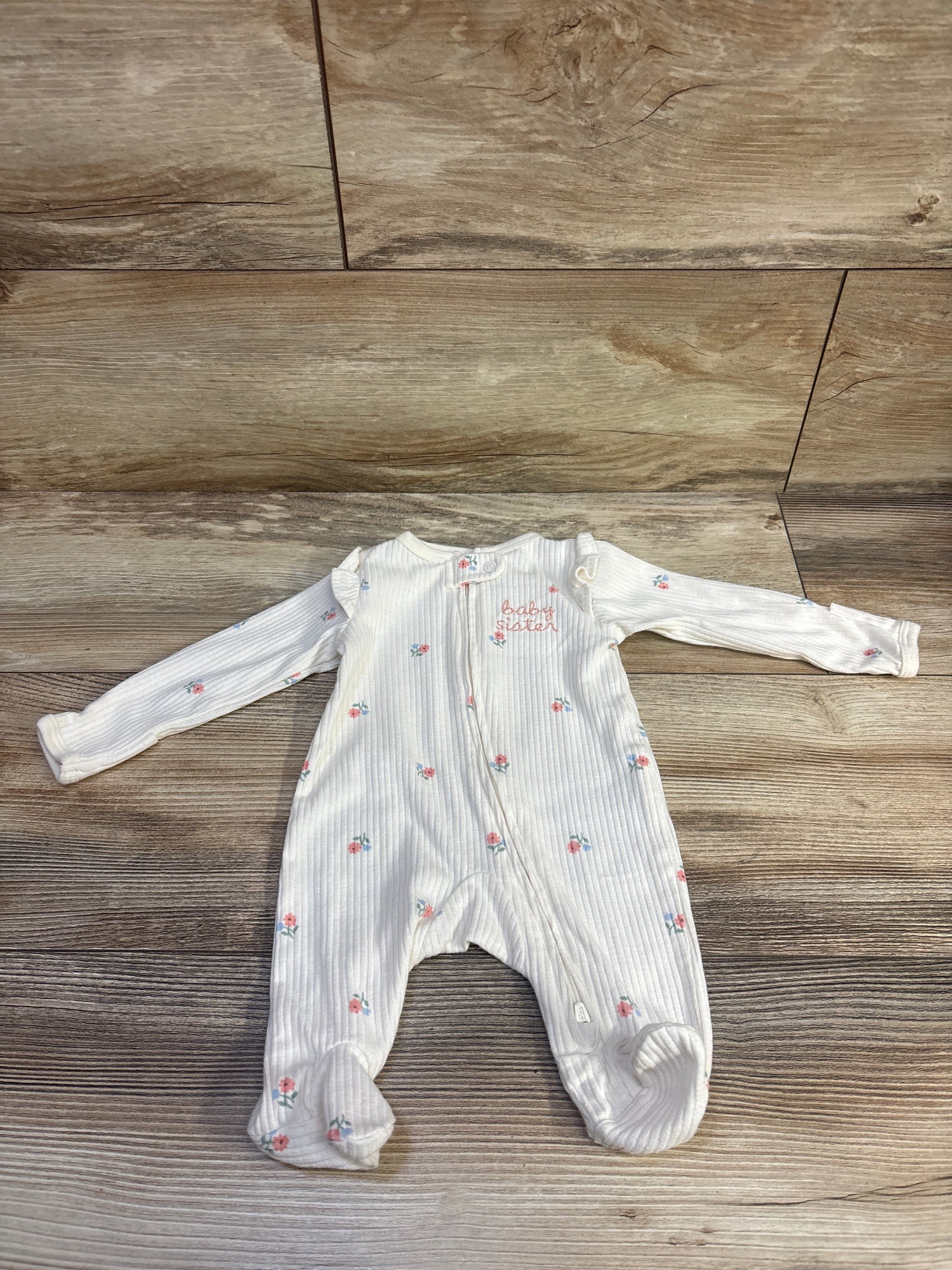 Carter's Ribbed Sleeper White sz Newborn