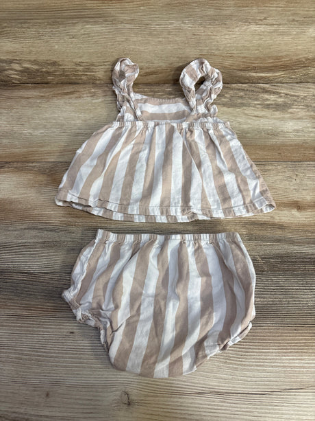 Carter's 2pc Striped Top & Bottoms Beige sz 18m - Me n Mommy To Be