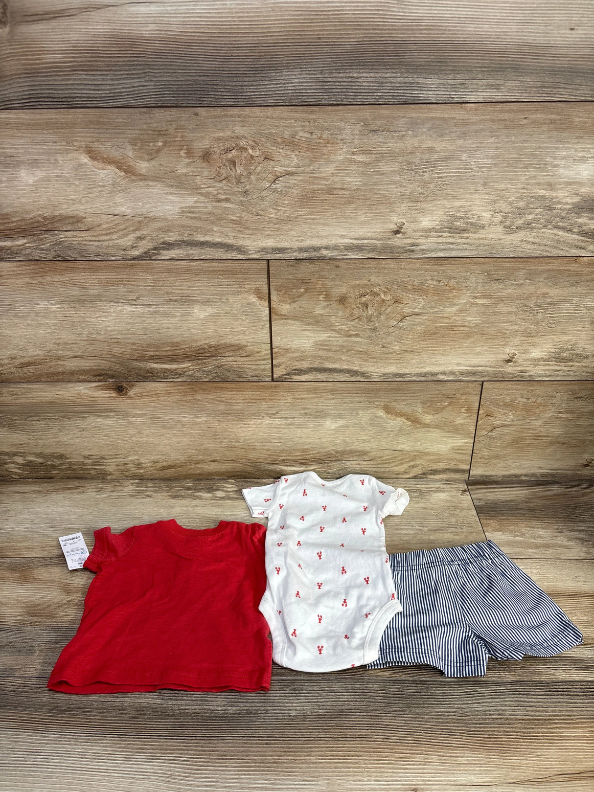 NEW Just One You 3pc Henley Shirt & Bottoms Set Red sz 3m