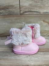 NEW First Steps by Stepping Stone Faux Fur Boots, Pink sz 3c