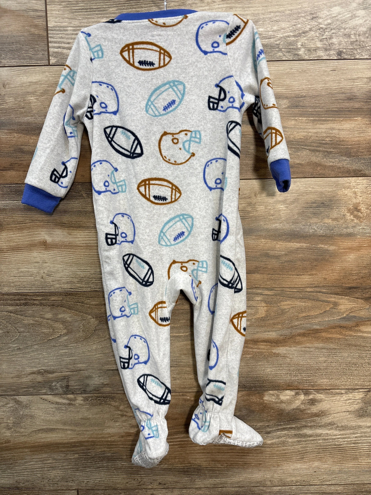 Carter's Football Blanket Sleeper Grey sz 18m