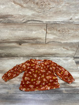 Little Lass Floral Ruffle Sweatshirt Orange sz 18m