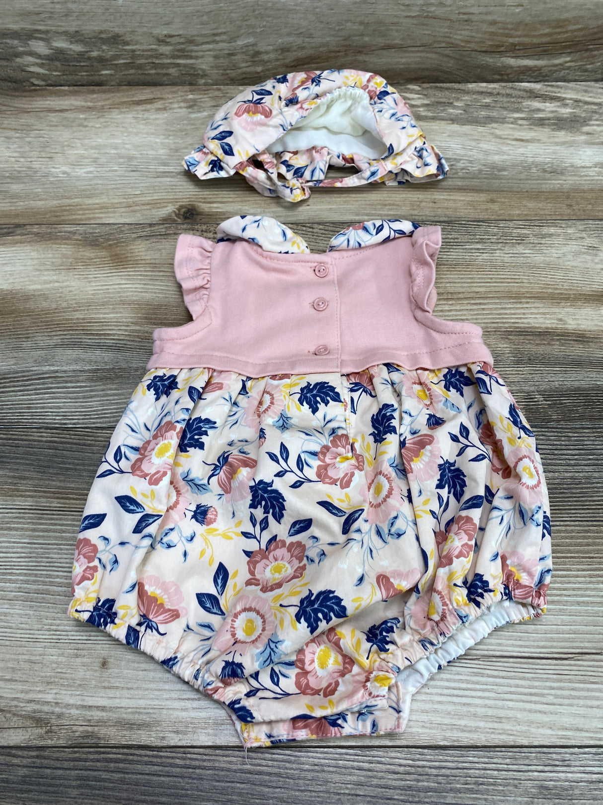 Tommy Bahama 2pc Floral Romper & Hat Pink sz 3-6m