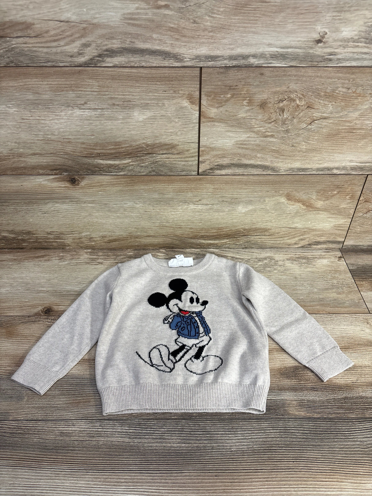 Baby Gap x Disney Pull Over Mickey Mouse Sweater Taupe sz 18-24m