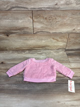 NEW Cat & Jack Plush Heart Print Sweatshirt Pink sz Newborn