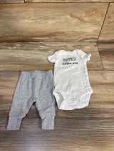 Just One You 2pc Happiest Little One Bodysuit & Bottoms Set White sz Preemie