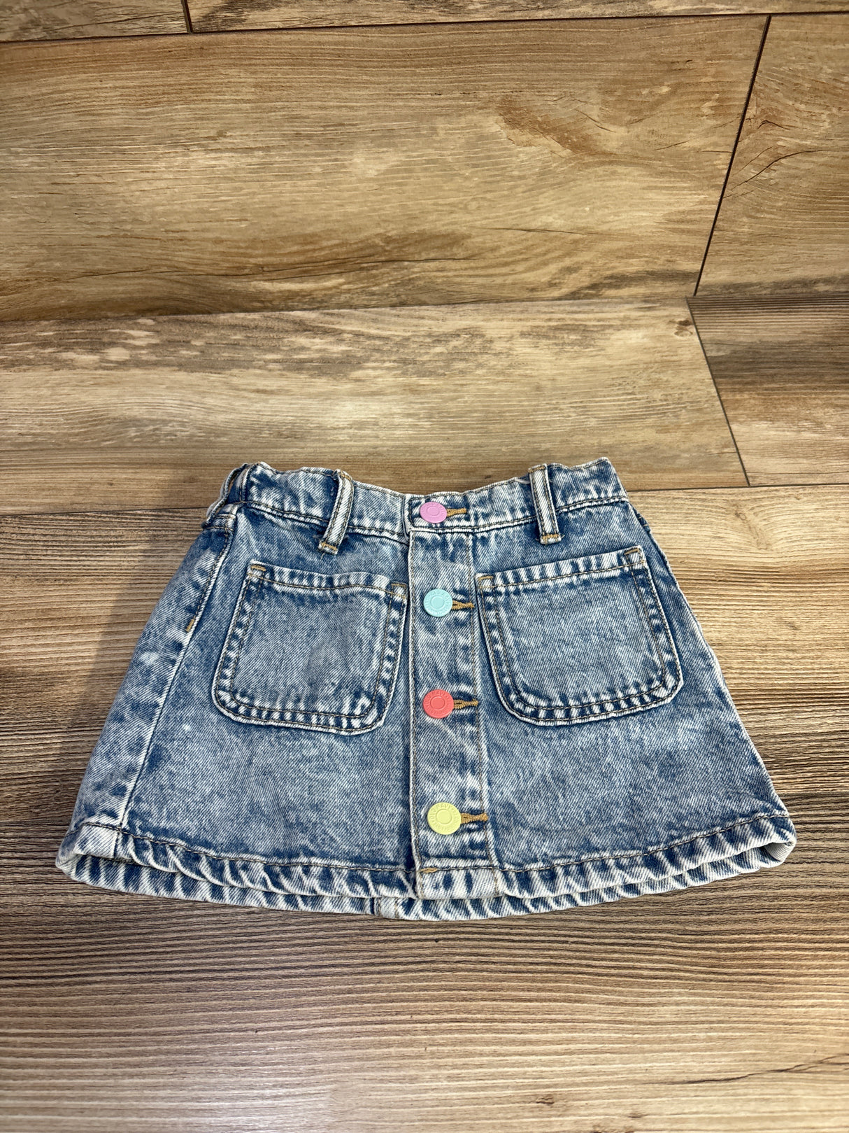 Old Navy High-Waisted Button-Front Jean Skirt Blue sz 2T