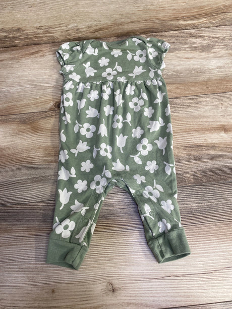 Cat & Jack Floral Romper Green sz 0-3m - Me n Mommy To Be