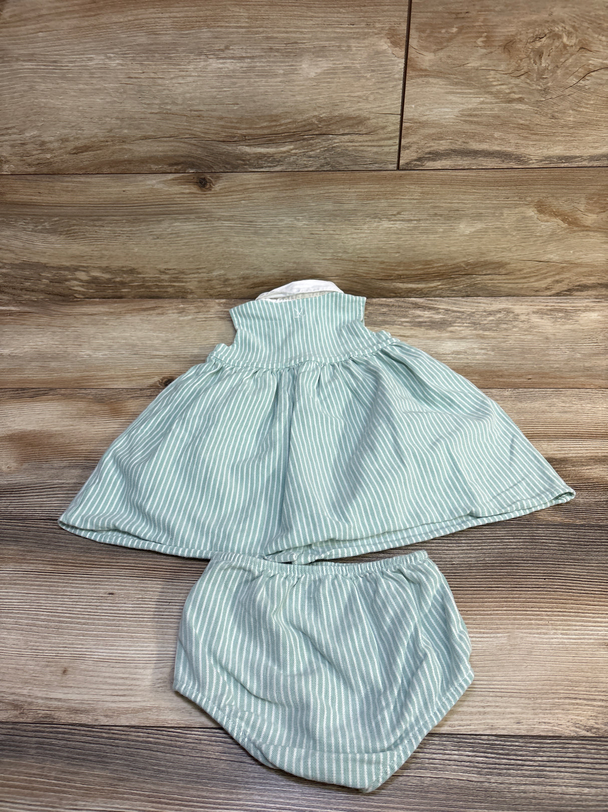 Ralph Lauren 2pc Golf Knit Cotton Oxford Dress & Bloomers Set in Mint Green sz 12m