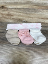 NEW Danbar Bow Fancy 6pk Socks sz 0-12m
