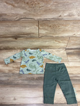 Carter's 2pc Dinosaur Pajama Set Sage sz 9m