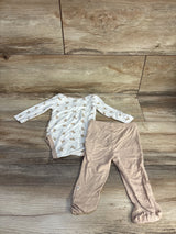 Snug 2pc Modal Bodysuit & Footed Pants Set Beige sz 0-3m