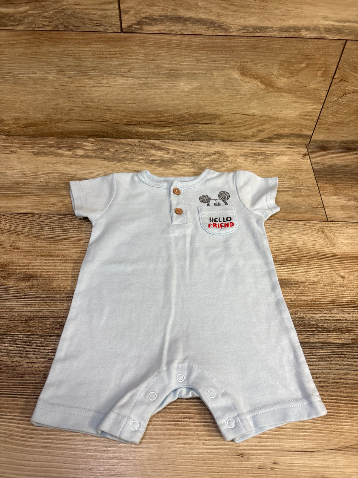 Disney Baby Henley Shortie Romper Blue sz 9m