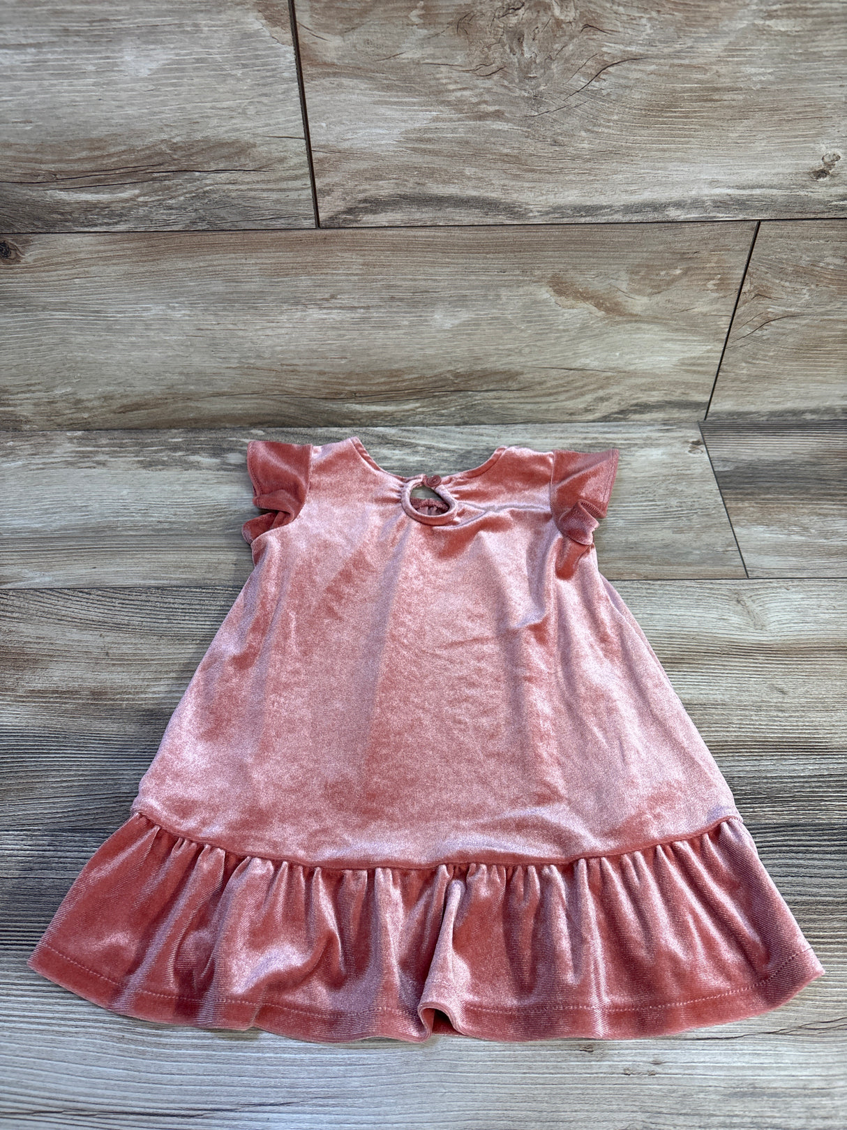 Old Navy Flutter Sleeve Velvet Dress Pink sz 18-24m
