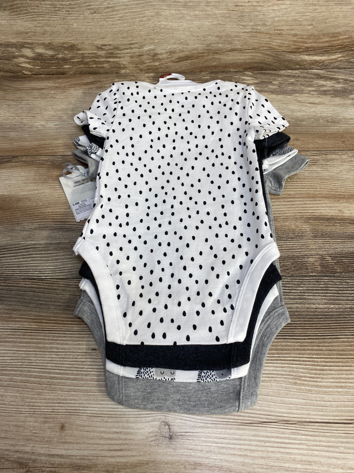 NEW Cloud Island 4pk 'hi' Bodysuits Grey/White sz 3-6m