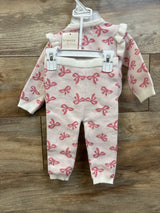 NEW Btween Baby 3pc Knit Cardigan, Pants, & Hat Set Pink sz 3m